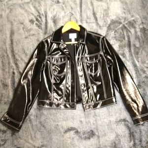 9 West Leather Trucker Jacket
